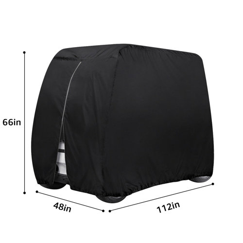 HUBESTSELLER Elastic Golf Cart Cover, Waterproof/Sunscreen Club Car Cover with Zipper Door, Golf